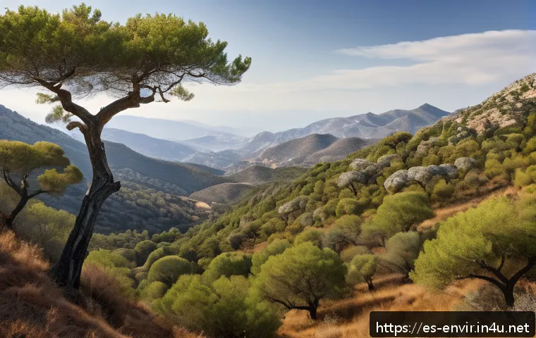 기후 변화의 지역별 영향 - A detailed scene of a temperate forest in Spain undergoing climate change effects: some traditional ...